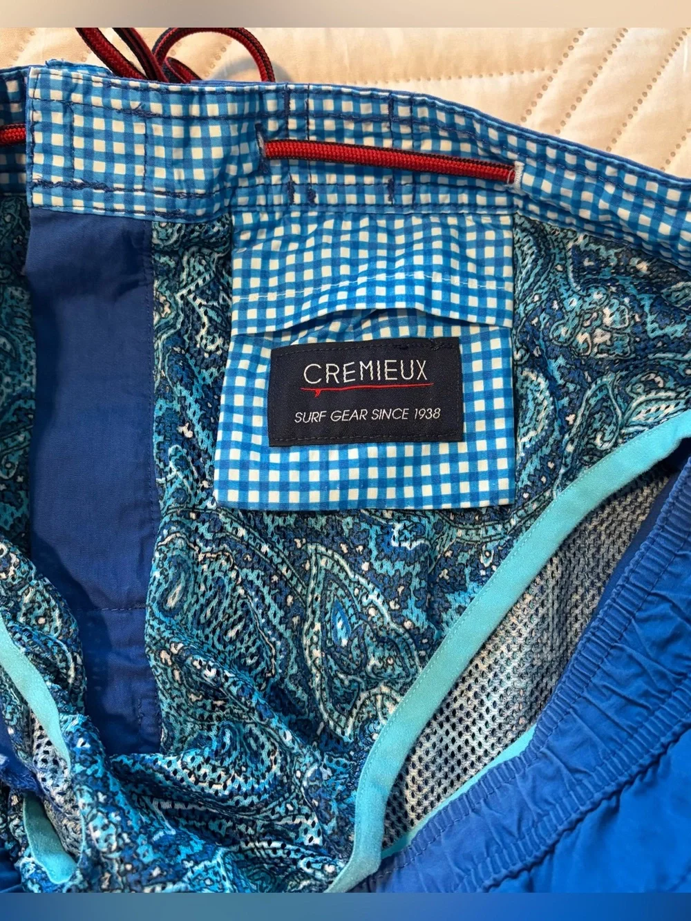 Cremieux- Men's Blue Cargo Swim Trunks Size M